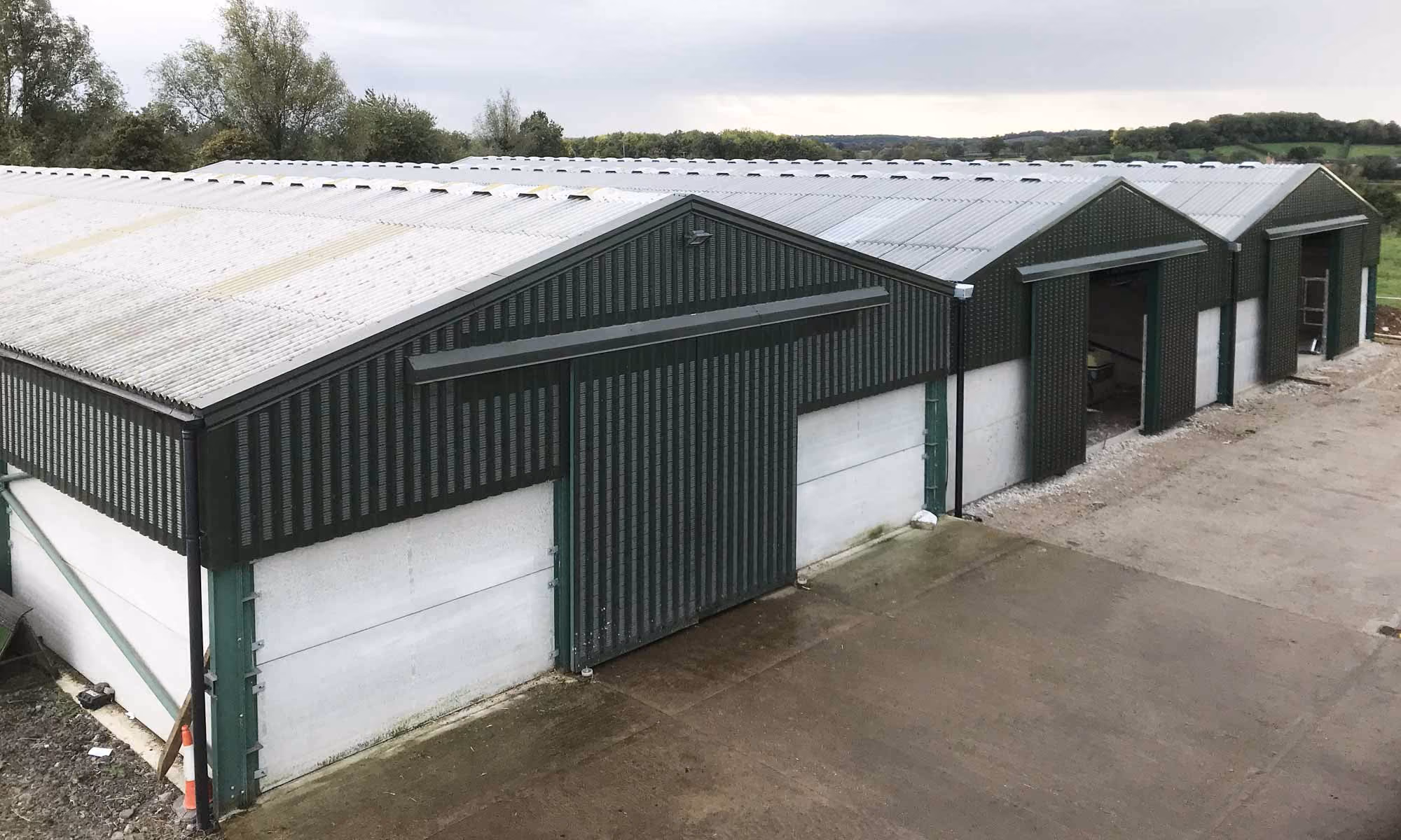Steel framed storage barns